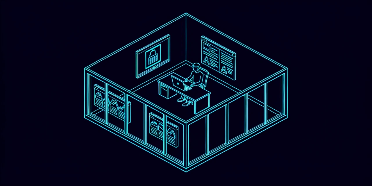 Technical schematic representation of a portal structure